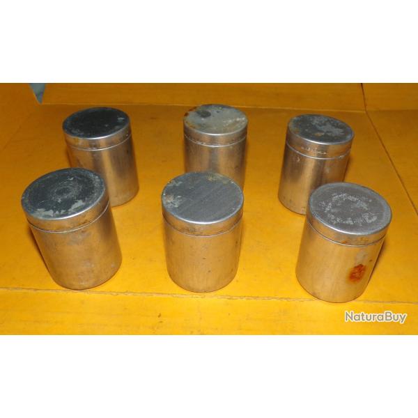 LOT DE 6 BOITES EN ALU POUR TETE D'ARTILLERIE  , BON ETAT VOIR PHOTOS . POUR TOUT RENSEIGNEMENT ME C