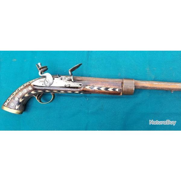 Pistolet � Silex et canon fonctionnel � restaurer. n�10- MEV.2026