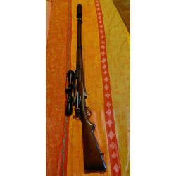 Fusil Schmidt Rubin G11, filet&eacute; avec rds Hausken, rail Picatinny. 7,5x55 Swiss GP11. Cat&eacute;gorie C