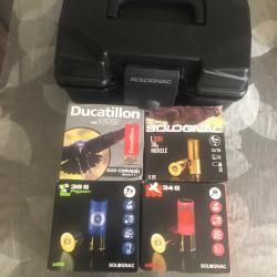 LIVRAISON OFFERTE 100 cartouches,4x25+valise,solognac,ducatillon cal 12/70 pl4nick,duo4/2,pl6,7/5