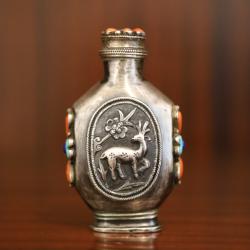 Tabati&egrave;re En Argent - Tibet Ou Mongolie, 19&egrave;me Si&egrave;cle