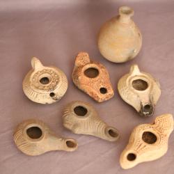 Lot arch&eacute;ologique de lampes &agrave; huile en terre cutie - Egypte, p&eacute;riode Romaine et Byzantine