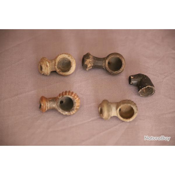 Cinq fourneaux de pipe ( Al-?h?b?k? ou ??ubuk? en turc) - Egypte, p�riode Ottomane (17�me -18�me)
