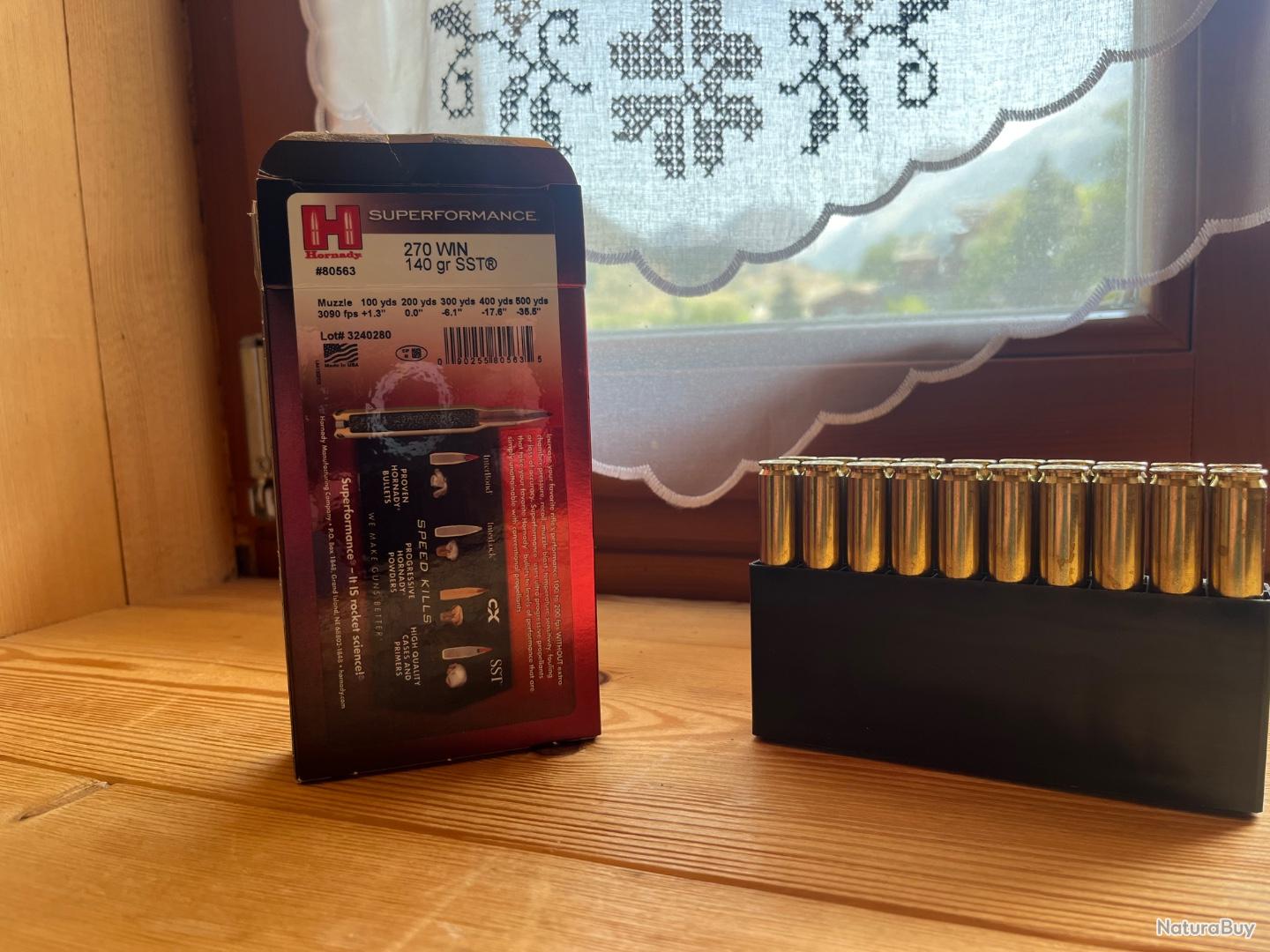 Munitions hornady superformance 270 win 140 gr SST - Balles Calibre 270 ...