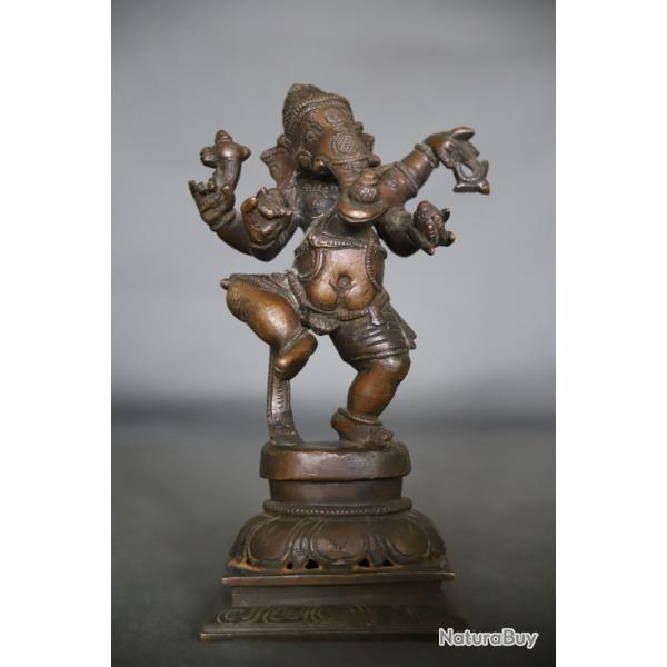 Ancienne statuette en bronze de Ganesh dansant - Inde, 20�me si�cle
