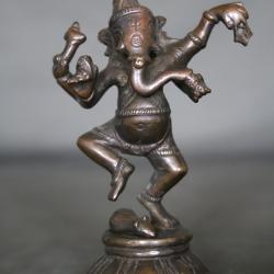 Ancienne statuette en bronze de Ganesh dansant - Inde, 20&egrave;me si&egrave;cle (2)