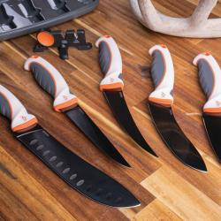 Outdoor Edge ErgoMax Kit Depecage 6 Pieces Acier 5Cr15MoV Titane Noir Etui OEEM1