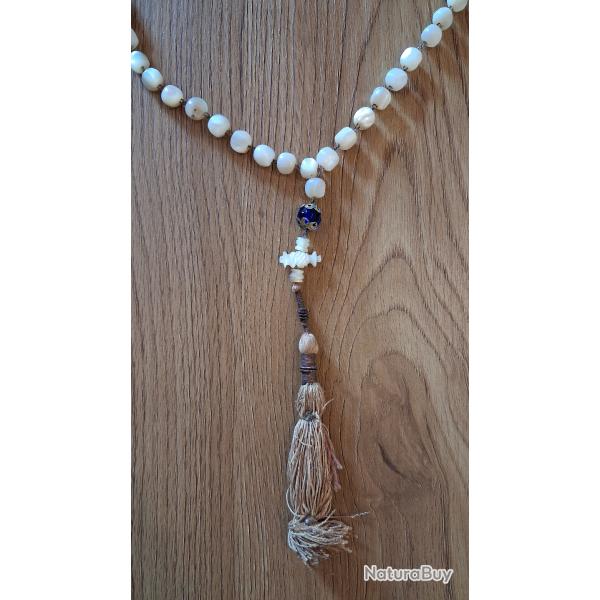Grand chapelet Orthodoxe Grec en perles de nacre et verroterie - Gr�ce, 19�me si�cle