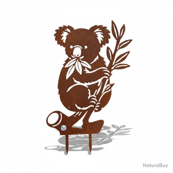 Silhouette de koala en m�tal - D�coration de jardin effet rouille