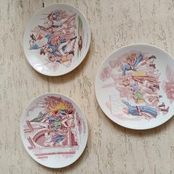 Lot assiettes de collection r&eacute;volution fran&ccedil;aise porcelaine Sarreguemines