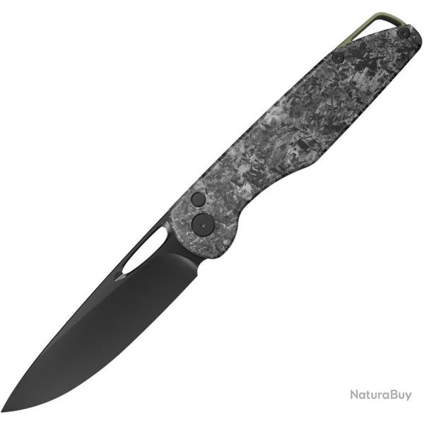 Couteau Outdoor Edge Kaytan Lame Acier 8Cr13MoV Manche Carbone Button Lock OEKN1C