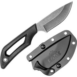 Couteau Fixe Outdoor Edge Pivot Lame Acier 8Cr13MoV Pointe Droite Manche TPR Noir Etui OEPKDP1C