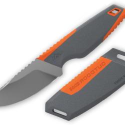 Couteau Fixe Outdoor Edge Vantex Drop Point Lame Acier 7Cr17MoV Manche TPR Gris Orange OEVNTXDPC