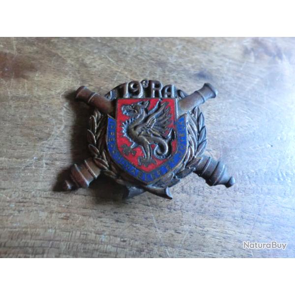 insigne �mail 19� RA r�giment d'artillerie  / drago  paris