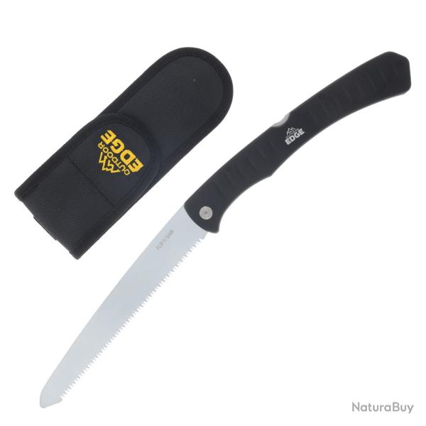 Couteau Outdoor Edge Flip n Saw Lame Acier 8Cr13MoV Manche TPR Noir Lockback OEFW70
