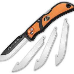 Couteau Outdoor Edge Razor Lite EDC Lame Acier 420J2 Manche TPR Orange Lockback OERLB3030