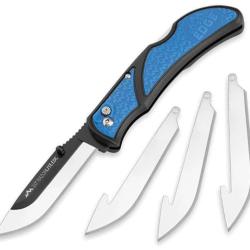 Couteau Outdoor Edge Razor Lite EDC Lame Acier 420J2 Manche TPR Bleu Lockback OERLU3040C