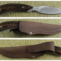 Couteau Outdoor Edge Dark Timber Caper Lame Acier 8Cr13MoV Manche Noyer &Eacute;tui Cuir OEDTC2