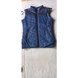 gilet &eacute;quitation enfant sans manches Fouganza 12-13 ans bleu +++