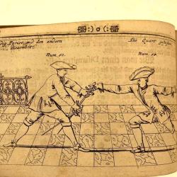 Rare  Livre d'escrime de Schmidt Johann Fecht-Kunst de 1713 en allemand richement illustr&eacute;