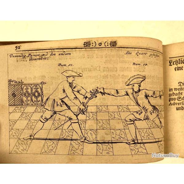 Rare  Livre d'escrime de Schmidt Johann Fecht-Kunst de 1713 en allemand richement illustr�