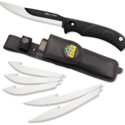 Couteau Outdoor Edge RazorMax Lame Acier 420J2 Manche TPR Noir &Eacute;tui Nylon OERMK10C