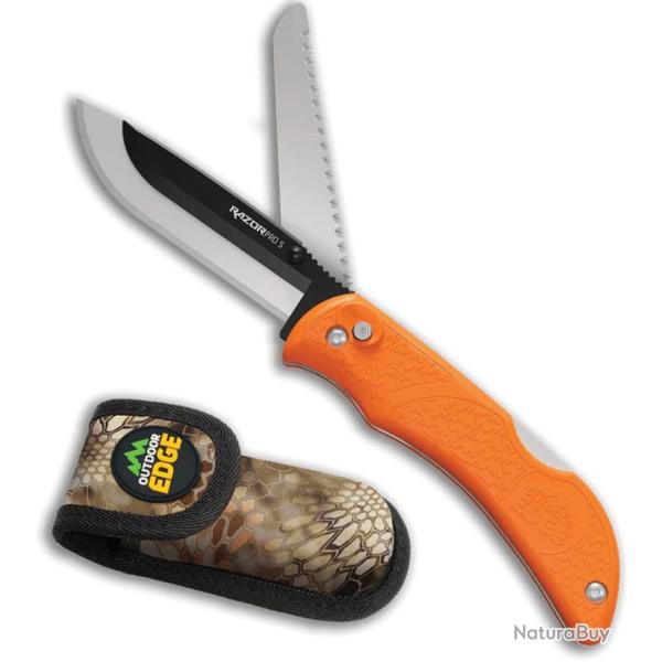 Couteau Outdoor Edge Razor-Pro S Lame Acier 420J2 Manche TPR Lockback OERSB356C