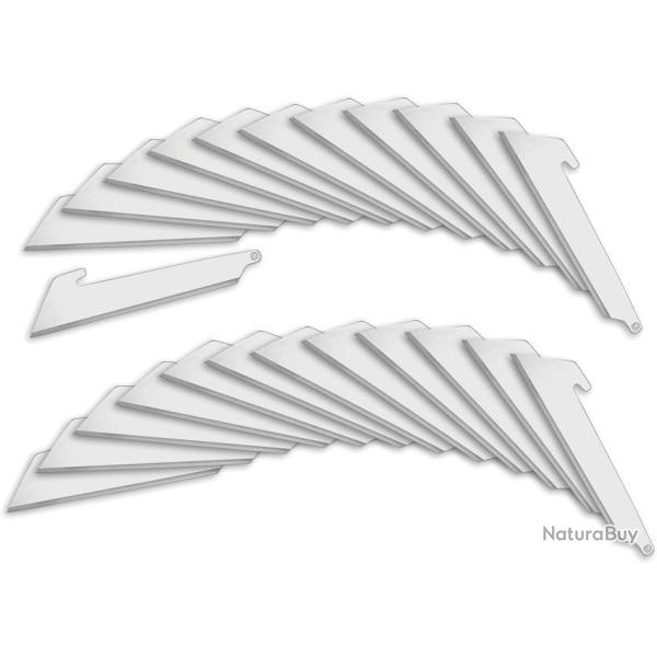 Pack de 24 Lames Utilitaires 3'' Satin Outdoor Edge Acier 420J2 S�rie 300 OERRU3024