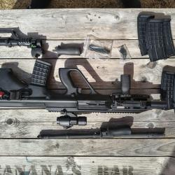 Lot GHK AUG GBBR (Rare) - Kits A1/A2/A3, 7 chargeurs sans fuite et accessoires