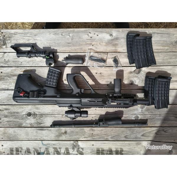 Lot GHK AUG GBBR (Rare) - Kits A1/A2/A3, 7 chargeurs sans fuite et accessoires