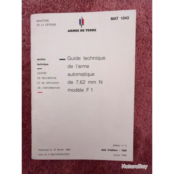 Guide technique ANF1 . �dition 1986 . Original.