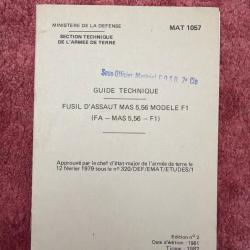 Guide technique Famas. Mat 1057 . Version originale.
