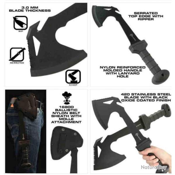 Hache Reapr Meridius Battle Axe Lame Acier 420 Manche Nylon Etui Nylon Tactical Survivaliste 000