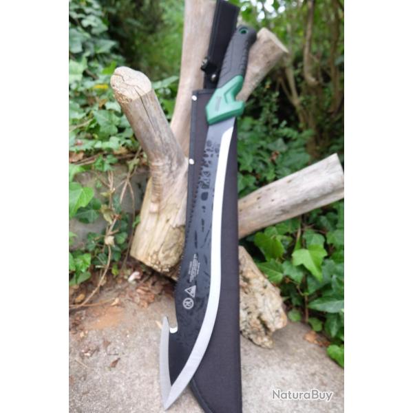 Couteau Bowie Machette Mad Max Survie Lame Tanto Acier 3Cr13 Manche ABS Green Black Etui Nylon