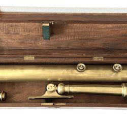 Ancienne Lunette Astronomique T&eacute;lescope Longue-Vue Fin 1800 France C&eacute;leste