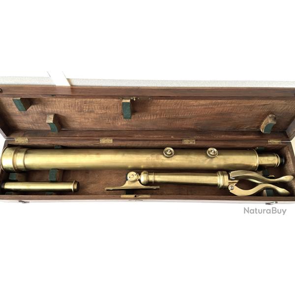 Ancienne Lunette Astronomique T�lescope Longue-Vue Fin 1800 France C�leste