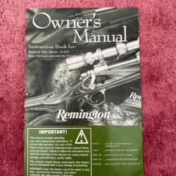 Notice Remington 700 . Notice originale.