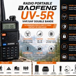 Radio portable BAOFENG UV-5R - VHF/UHF double bande