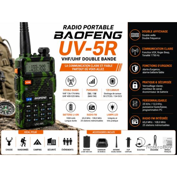 Radio portable BAOFENG UV-5R - VHF/UHF double bande 1