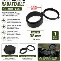Cache objectif rabattable anti-pluie - 38 mm