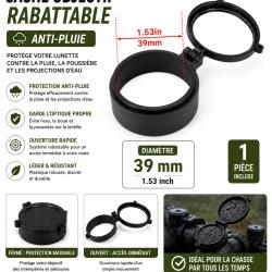 Cache objectif rabattable anti-pluie - 39 mm
