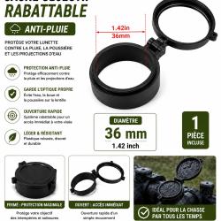 Cache objectif rabattable anti-pluie - 36 mm