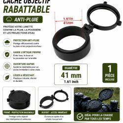 Cache objectif rabattable anti-pluie - 41 mm