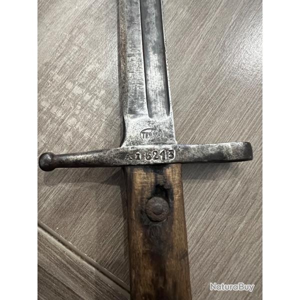 Ba�onnette italienne Carcano mod�le 1891 avec fourreau cuir