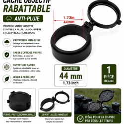 Cache objectif rabattable anti-pluie - 44 mm