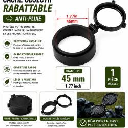 Cache objectif rabattable anti-pluie - 45 mm