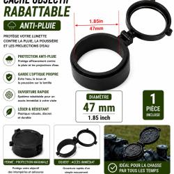 Cache objectif rabattable anti-pluie - 47 mm