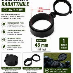 Cache objectif rabattable anti-pluie - 48 mm