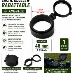 Cache objectif rabattable anti-pluie - 49,5 mm