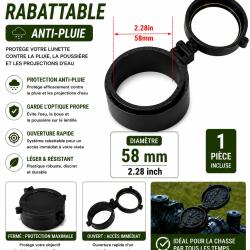 Cache objectif rabattable anti-pluie - 58 mm